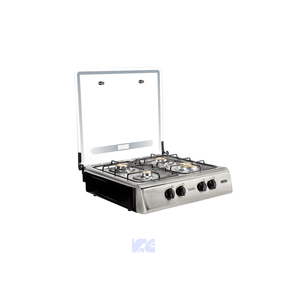 COCINETA A GAS ECOLINE 4 QUEMADORES TAPA DE VIDRIO FIORENTINA C-T VID INOX