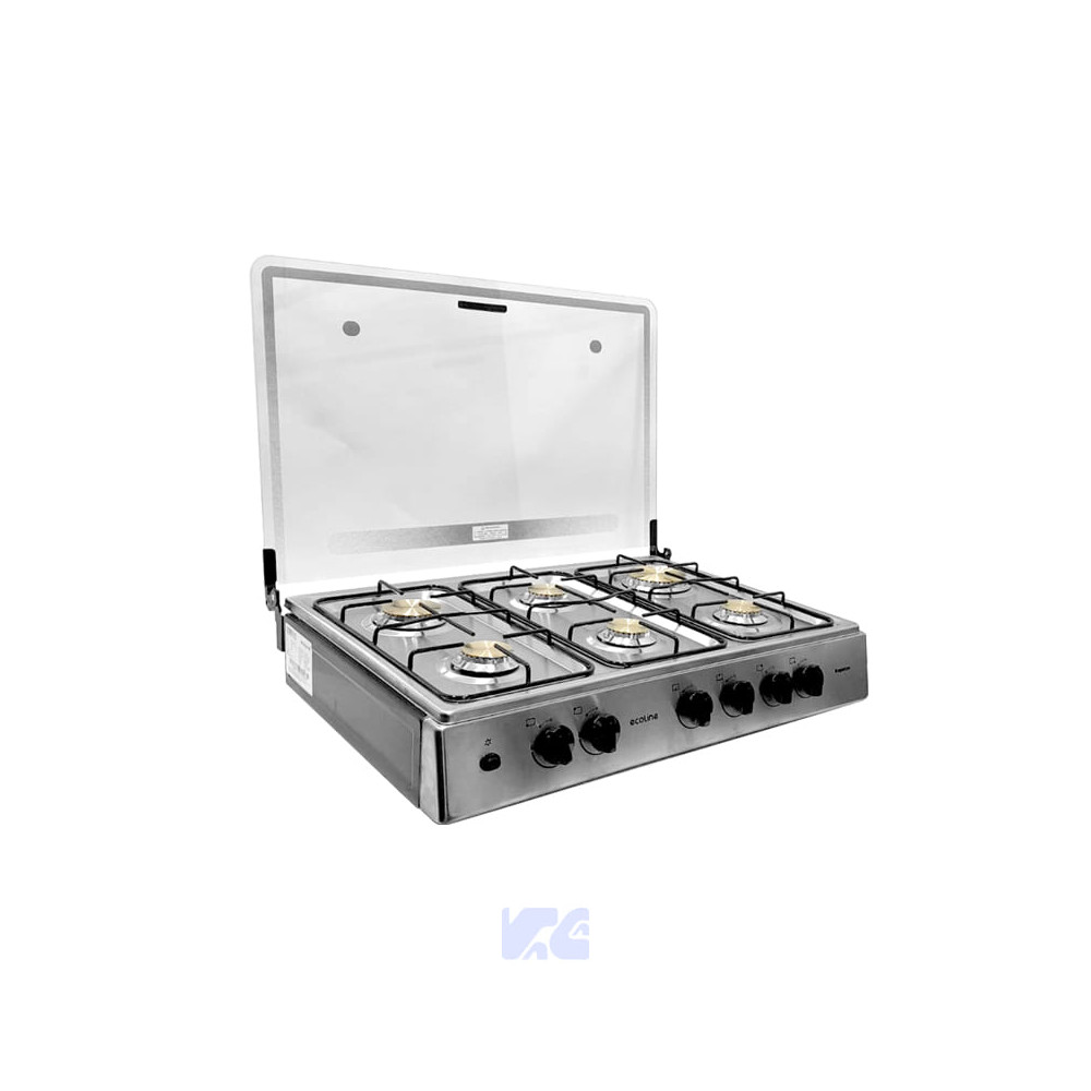 COCINETA ECOLINE RAGAZZA C-T INOX PLUS 6 QUEMADORES 28"