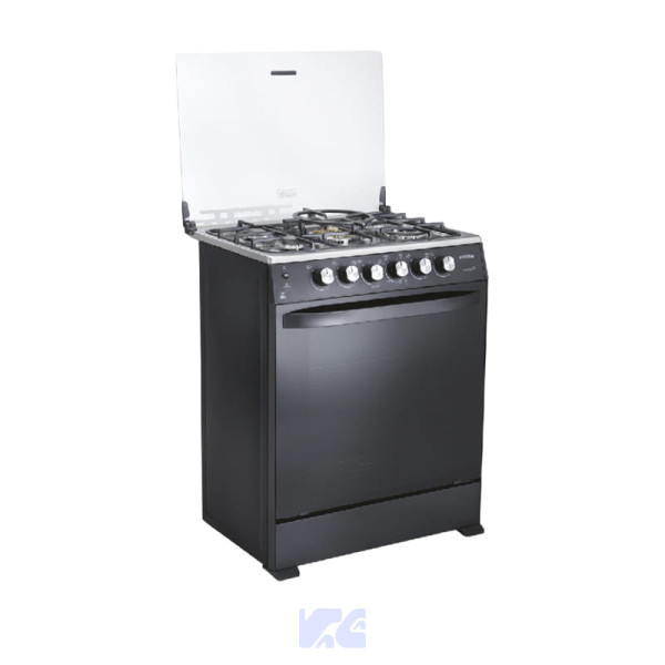 COCINA A GAS ECOLINE URSULA PLUS C-T NEGRO-M 5 HORNILLAS CON GRILL 30"