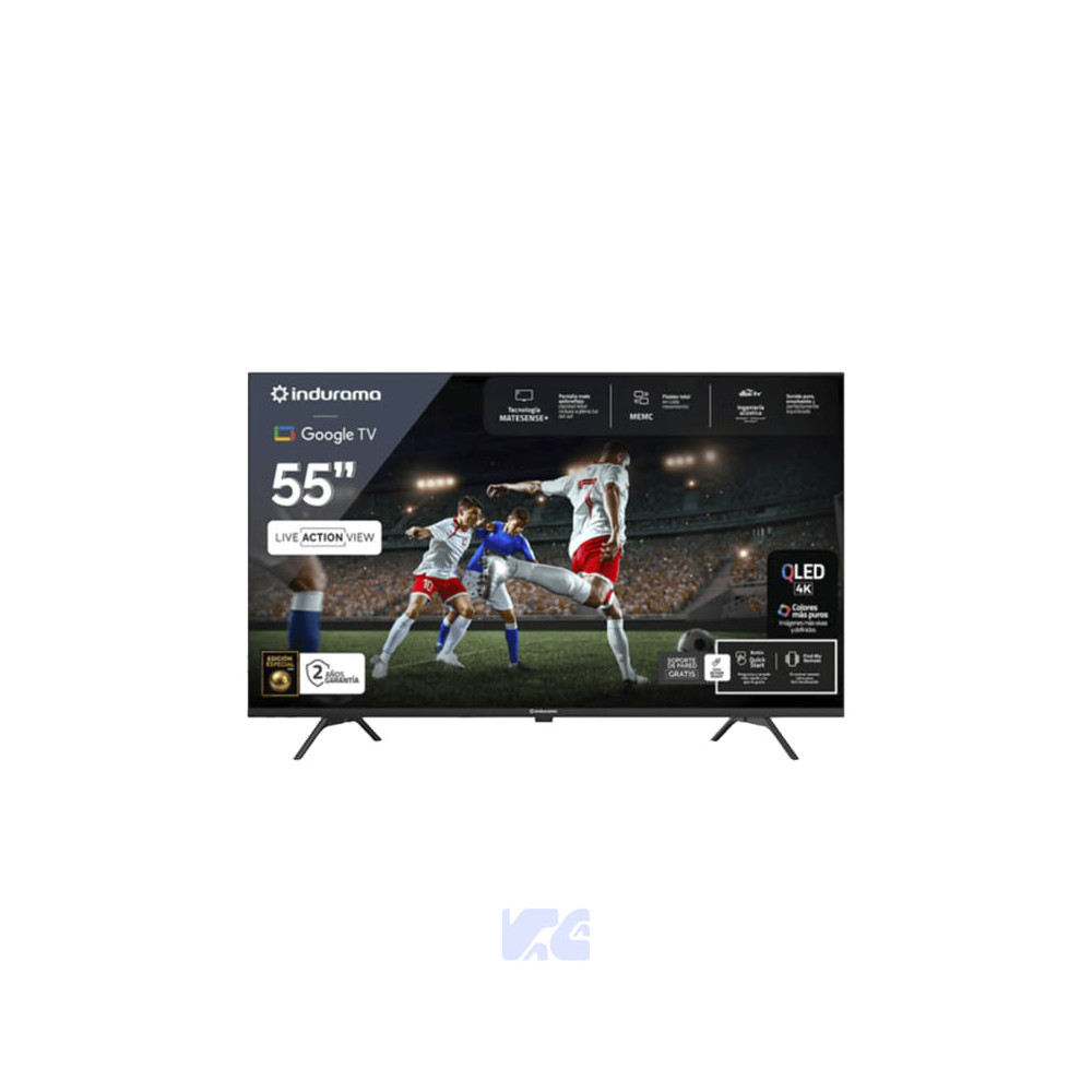 TELEVISOR INDURAMA 55" LED QLED 4K UHD GOOGLE TV 55TISG4FQLED