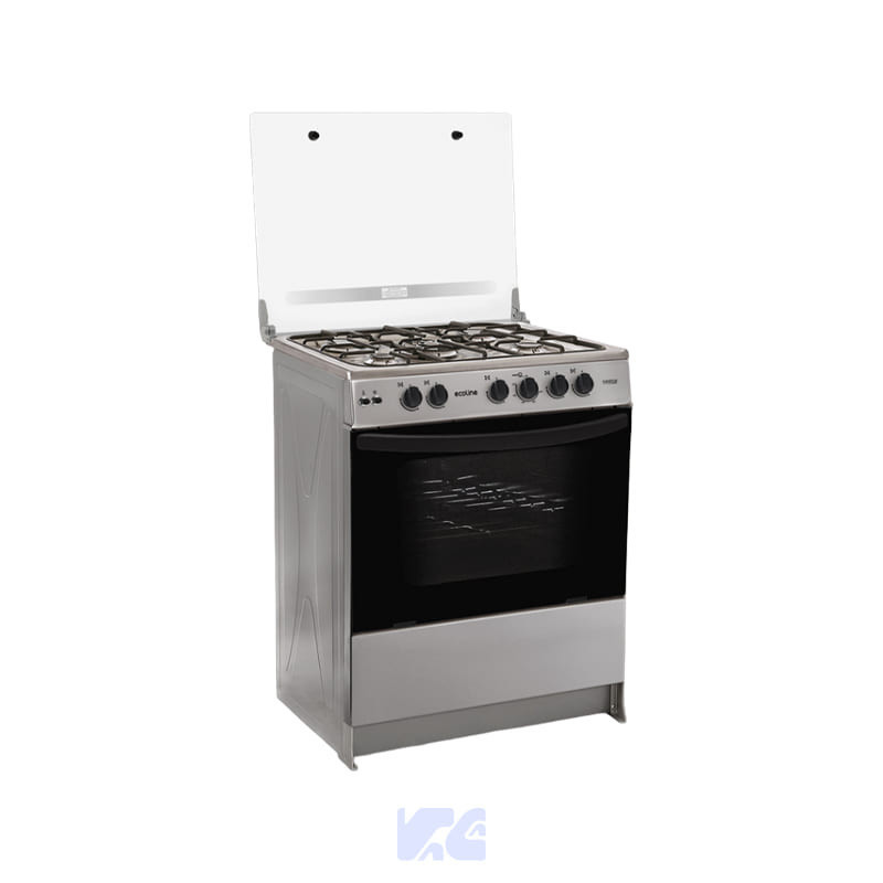 COCINA A GAS ECOLINE CORINNA 30" DE 5 HORNILLAS SILVER