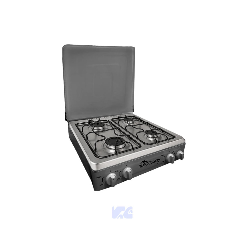 Cocineta Procasa a Gas Aurora 4 Quemadores Tapa Metálica COC410-TM-LX
