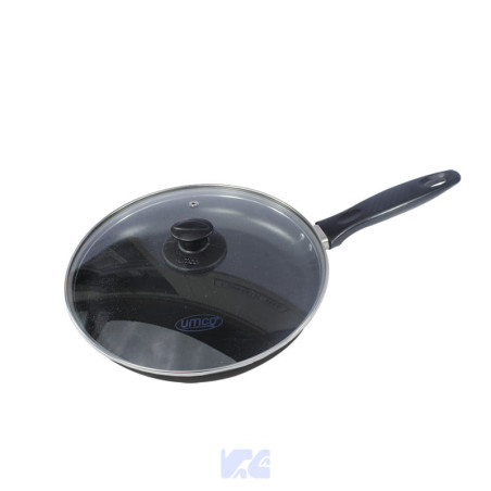 SARTEN UMCO MILANO NEGRO TAPA DE VIDRIO 24CM| UM2310
