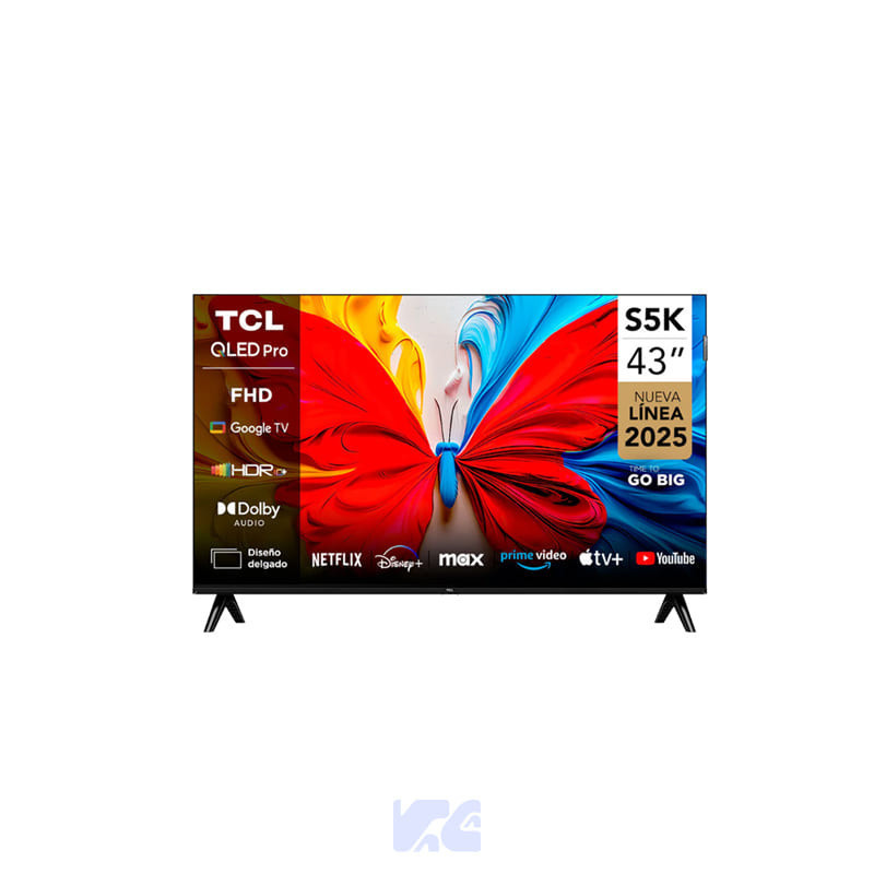 TELEVISOR TCL SMART TV 43" 43S5K QLED| GOOGLE TV| FHD