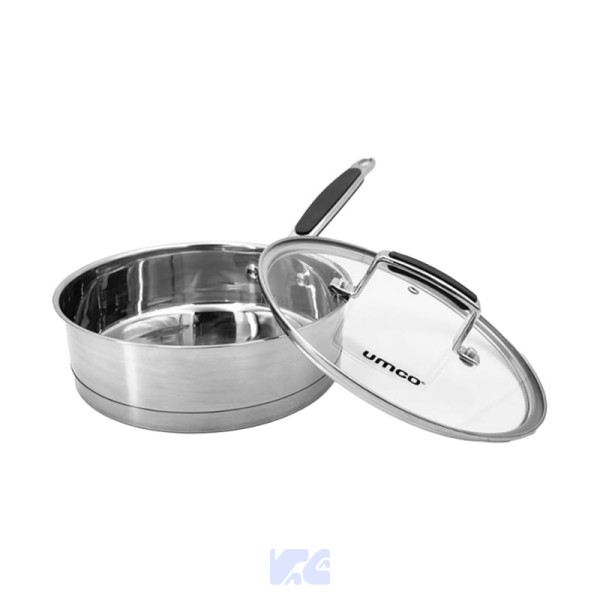 Sartén Elegante Acero Inox 20cm Tapa de Vidrio Umco UM7748