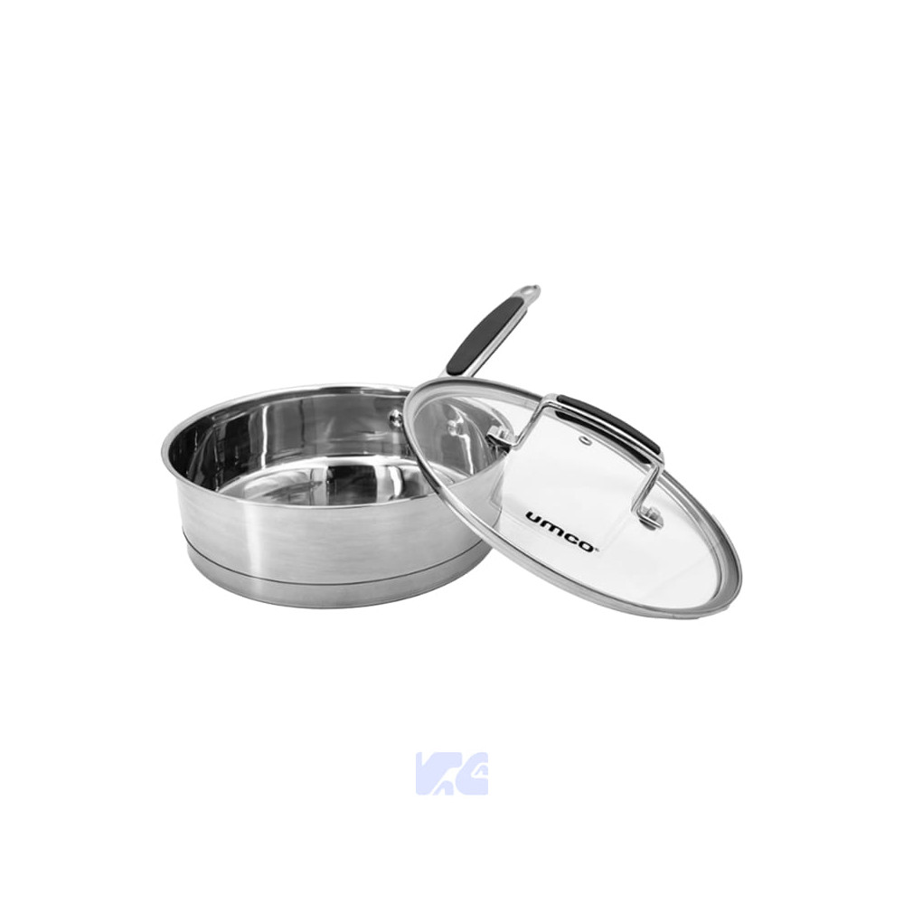 Sartén Elegante Acero Inox 20cm Tapa de Vidrio Umco UM7748