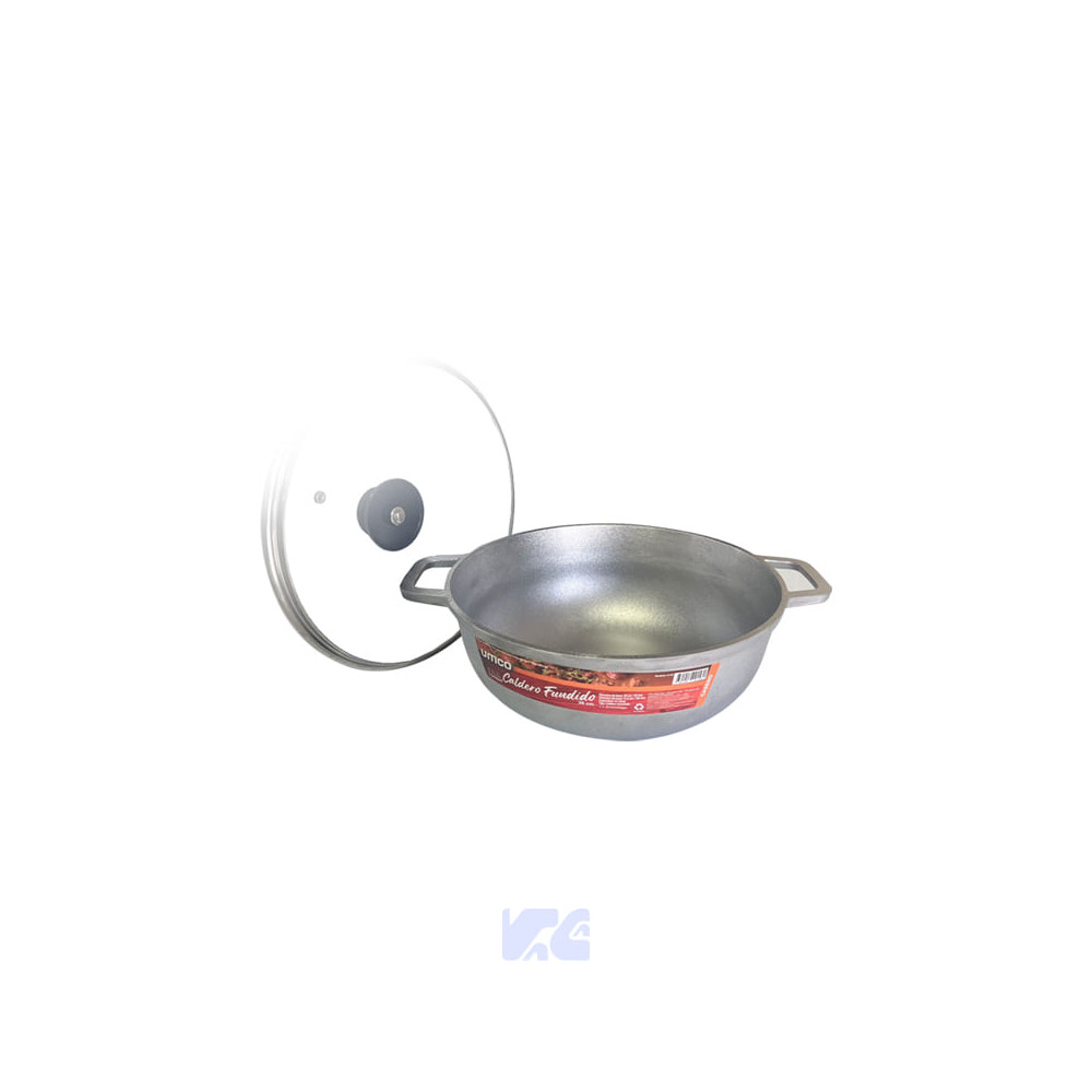 CALDERO RECORTADO FUNDIDO TAPA DE VIDRIO 24cm UMCO UM9157