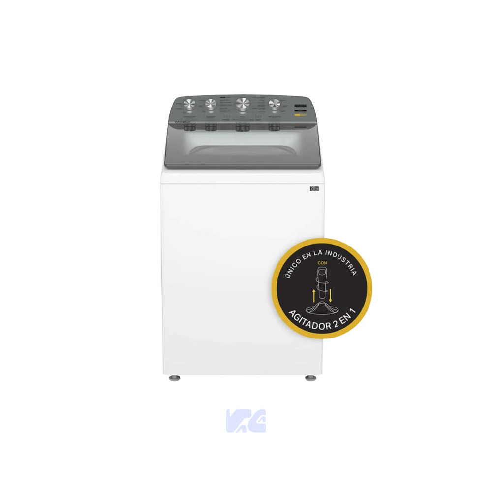 LAVADORA WHIRLPOOL AUTOMATICA XPERT DUAL AGITADOR 2 en 1 26kg 8MWTW2654WRM0