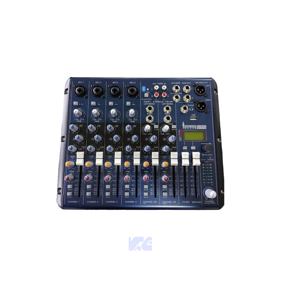 MIXER CONSOLA 8 CANALES ENGLAND SOUND ES-MR8FI