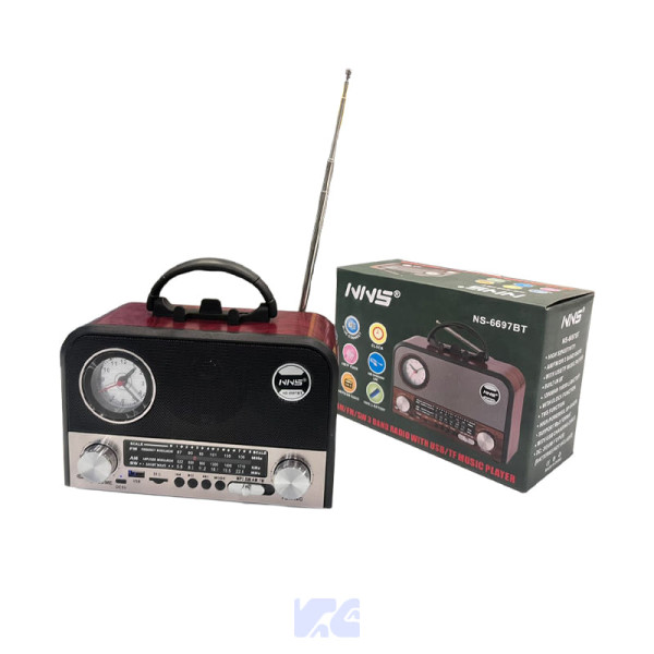 RADIO CLASICO NNS BLUETOOTH CON RELOJ AM/FM/WS NS-6697BT