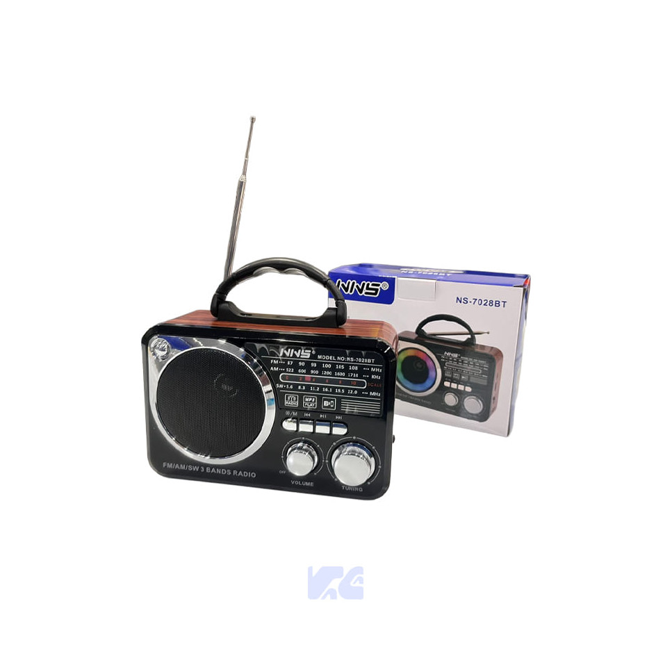 Radio NNS Clásico Bluetooth Luz RGB AM/FM/SW NS-7028BT
