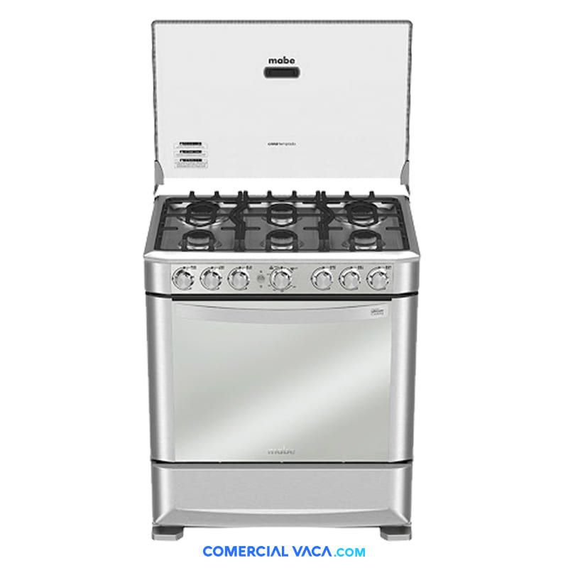 COCINA A GAS MABE 6 QUEMADORES CON GRILL EM7630FX0