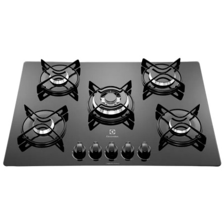 Encimera a gas vidrio templado 5 quemadores 75cm