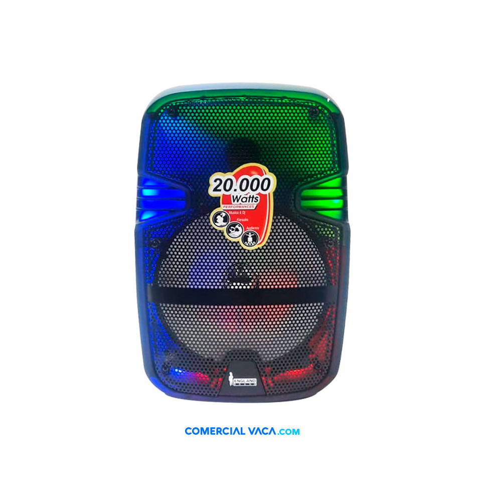 Caja Amplificada Recargable 20.000w 8" England Sound ES-EPIC RM08-FLED