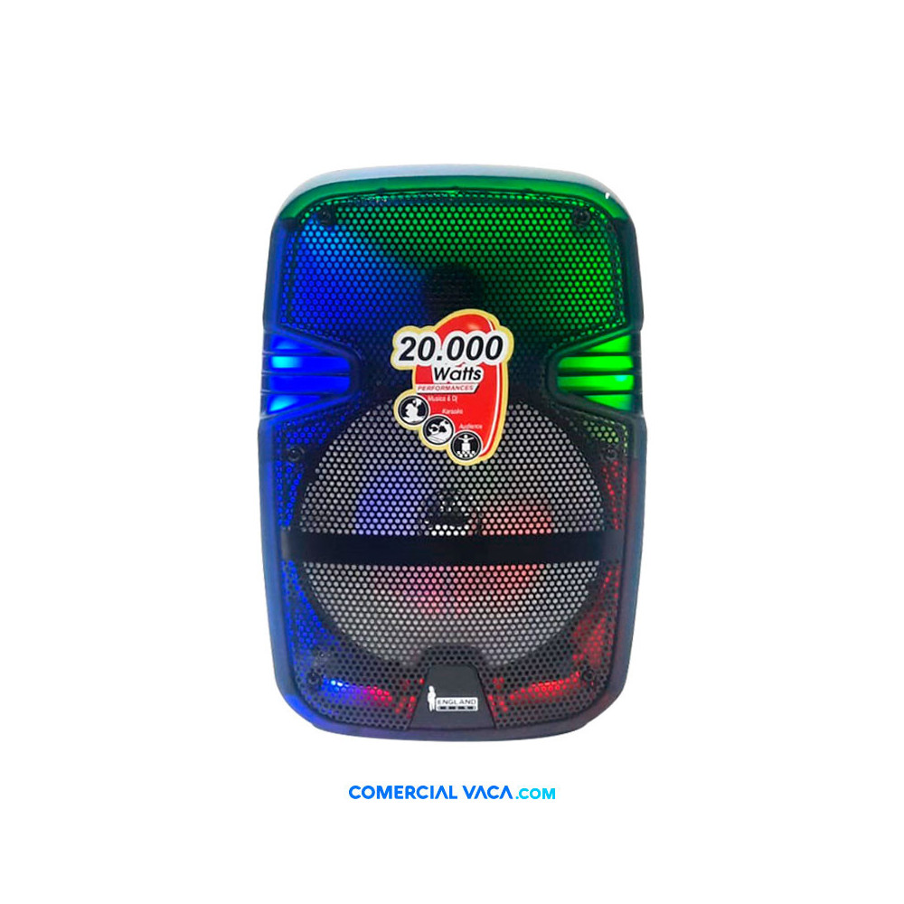 Caja Amplificada Recargable 20.000w 8" England Sound ES-EPIC RM08-FLED