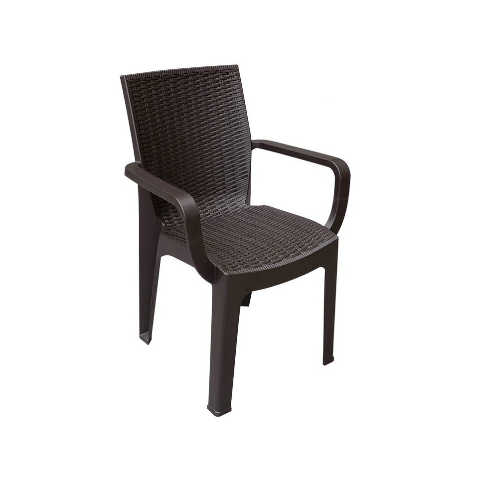 SILLA RATAN CORSA CON BRAZOS PICA COLOR CAFE 940300C0