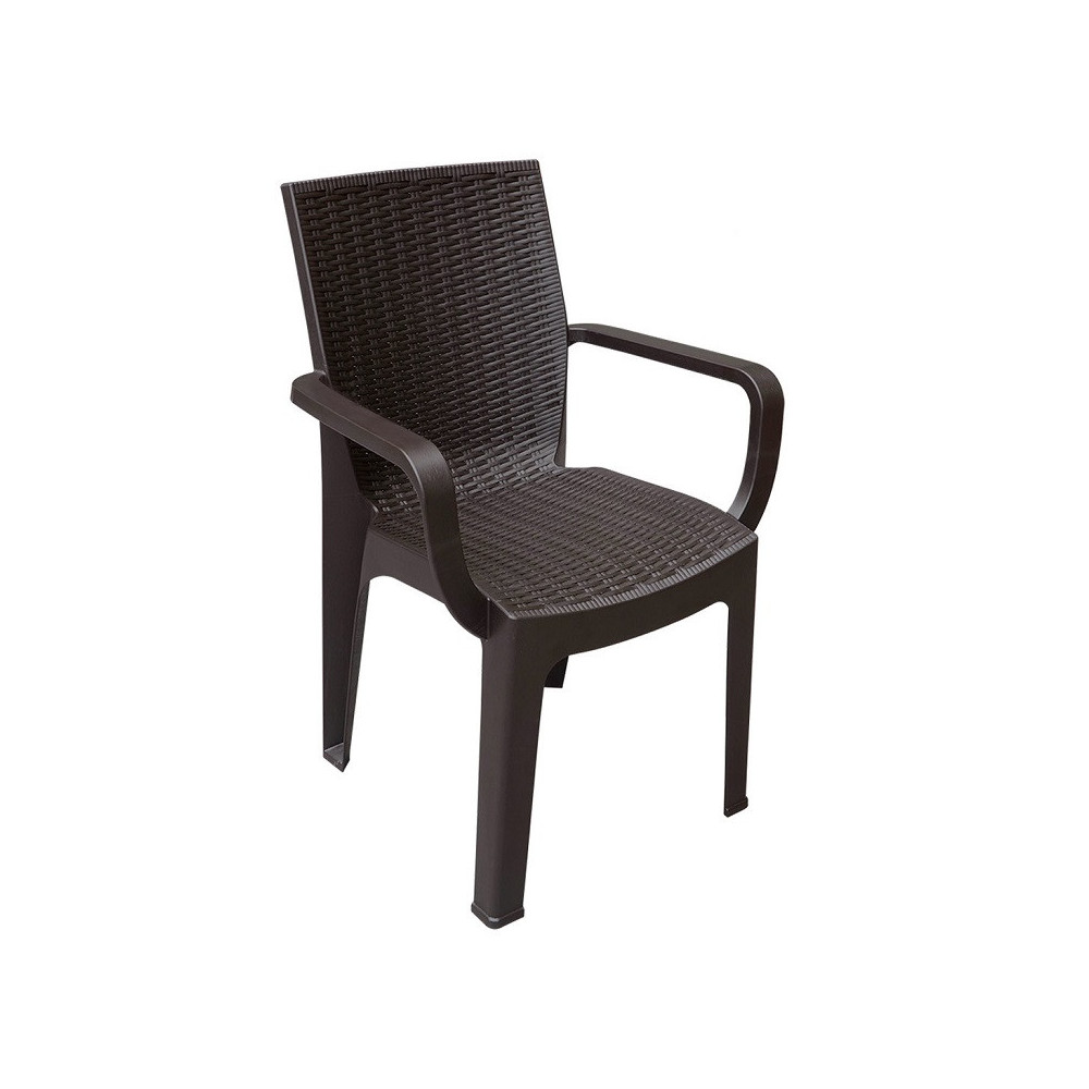 SILLA RATAN CORSA CON BRAZOS PICA COLOR CAFE 940300C0