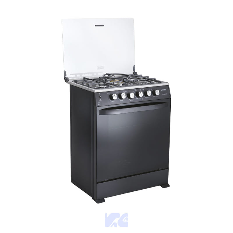 COCINA A GAS ECOLINE URSULA PLUS C-T NEGRO-M 5 HORNILLAS CON GRILL 30"