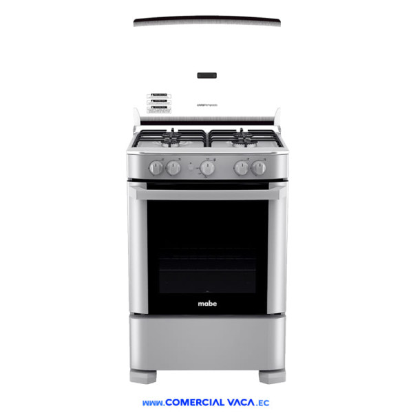 COCINA A GAS MABE EM6060FX3 4 HORNILLAS CON GRILL 24"