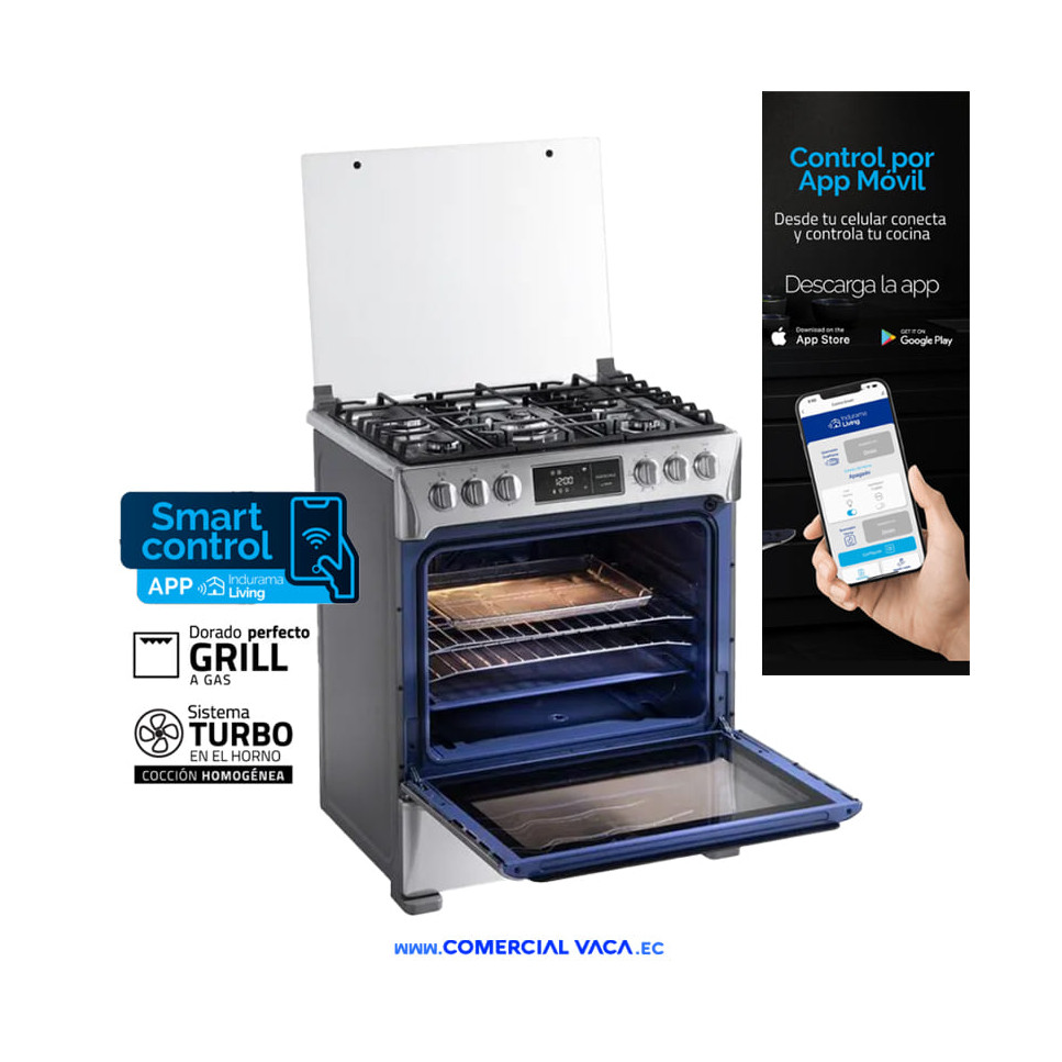 Cocina Indurama A Gas Smart 30" 5hornillas Grill