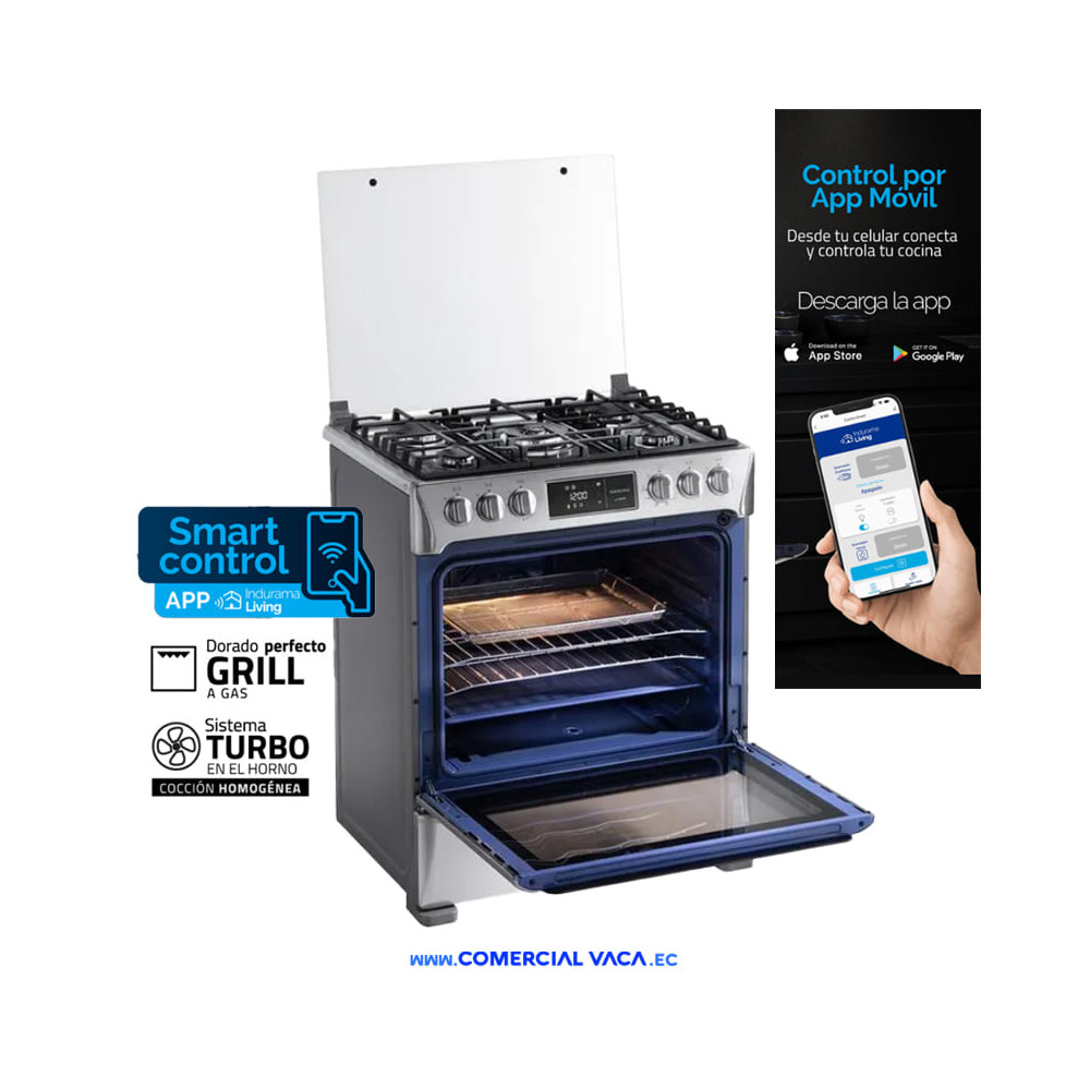 Cocina Indurama A Gas Smart 30" 5hornillas Grill