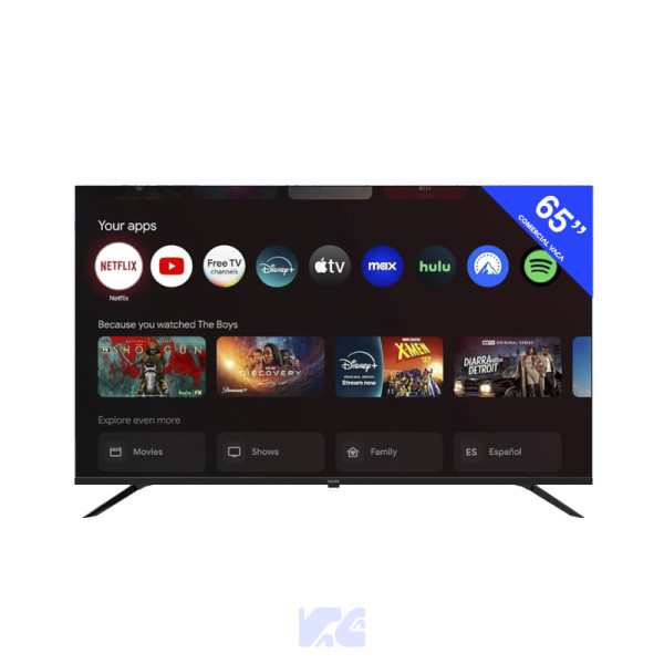 Led Smart Tv 65" UHD 4K Google tv.