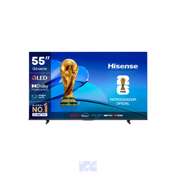 TELEVISOR HISENSE 55" LED 4K QLED UHD| VIDAA U9| 55Q6QV