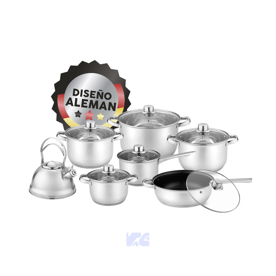 Juego de Ollas Inox 13Pz Virginia Silver CEVE CV0126-SILVER
