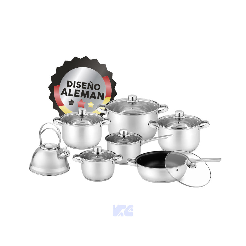 Juego de Ollas Inox 13Pz Virginia Silver CEVE CV0126-SILVER